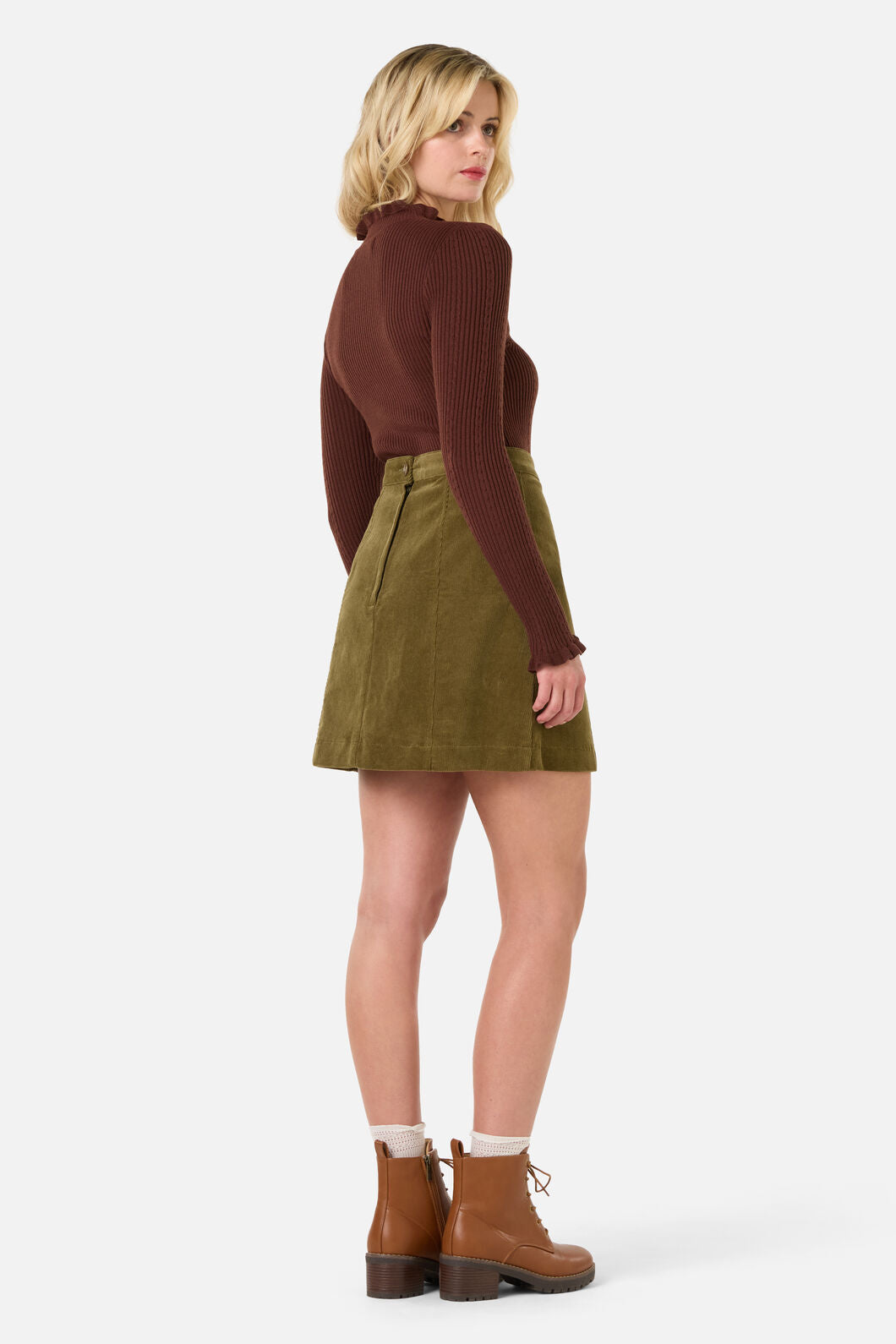 Princess Highway - Charlie Girl Cord Skirt - olive