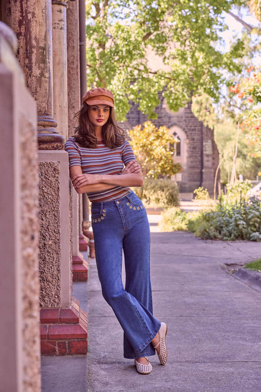 Princess Highway - Leonie Daisy Emb Jean - blue-denim