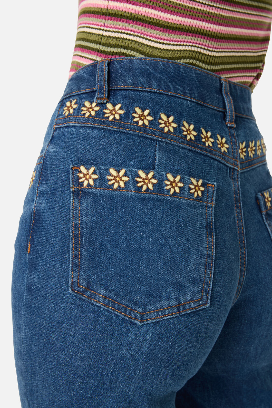 Princess Highway - Leonie Daisy Emb Jean - blue-denim