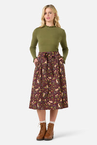 Princess Highway - Lola Rabbit Midi Skirt - chocolate