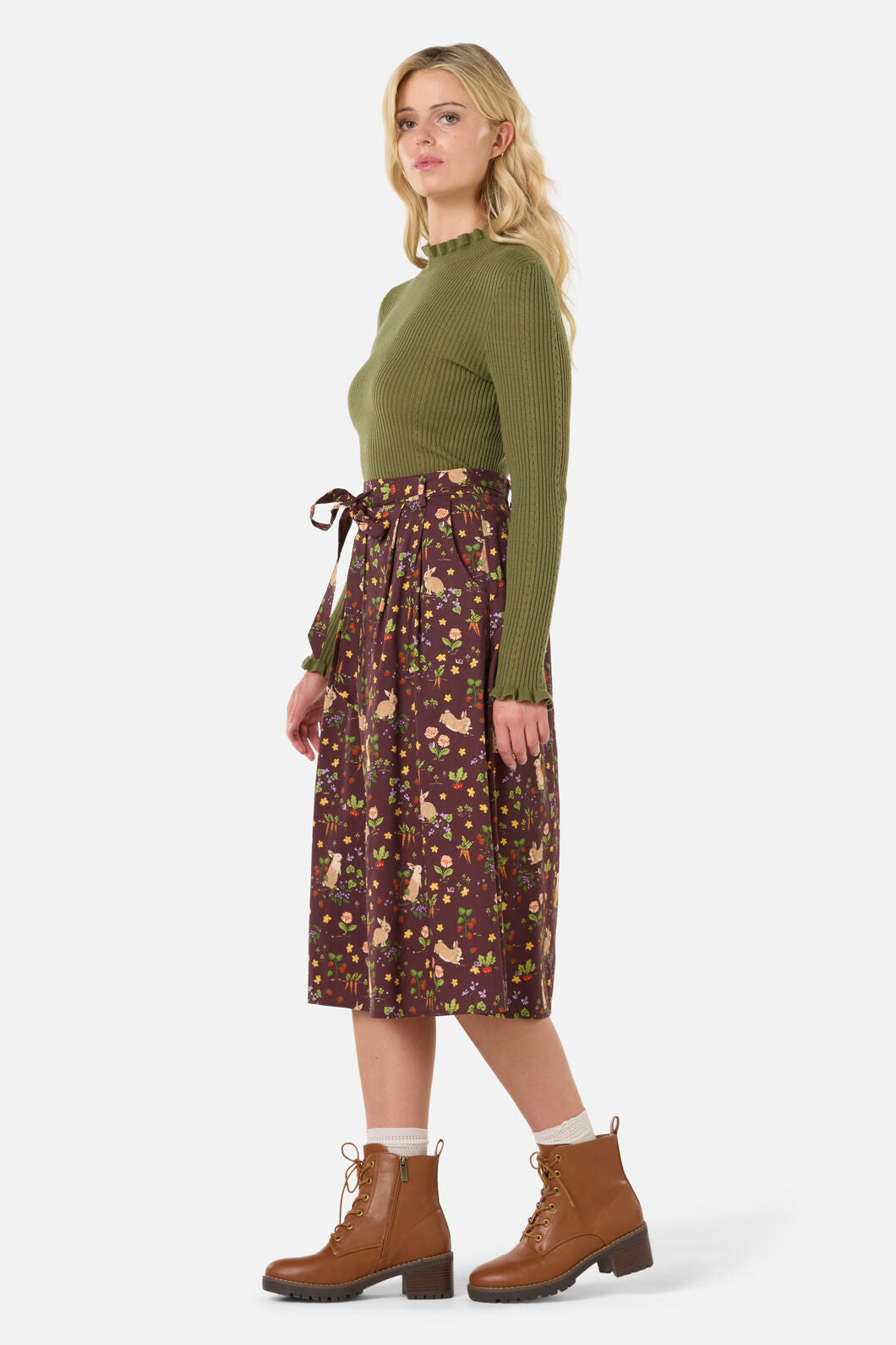 Princess Highway - Lola Rabbit Midi Skirt - chocolate