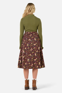 Princess Highway - Lola Rabbit Midi Skirt - chocolate