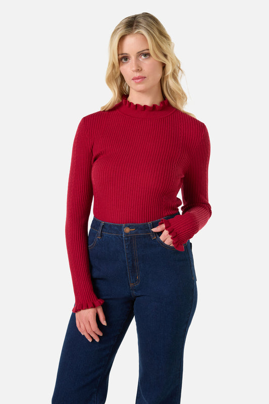 Princess Highway - Odessa Knit Top - red