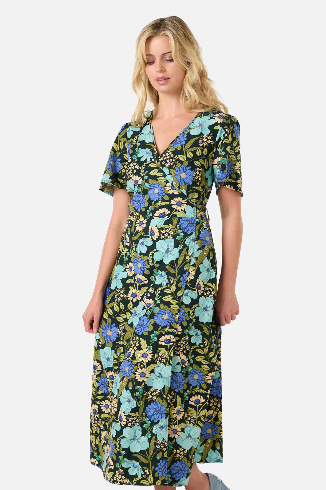 princess highway wrap dress Iris Ditsy Wrap Midi Dress Princess Highway