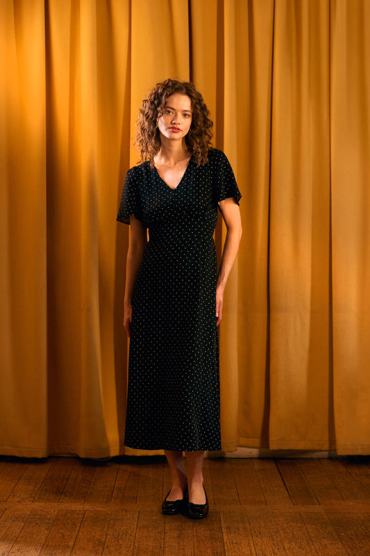 Princess Highway - Dolly Spot Midi Dress - black