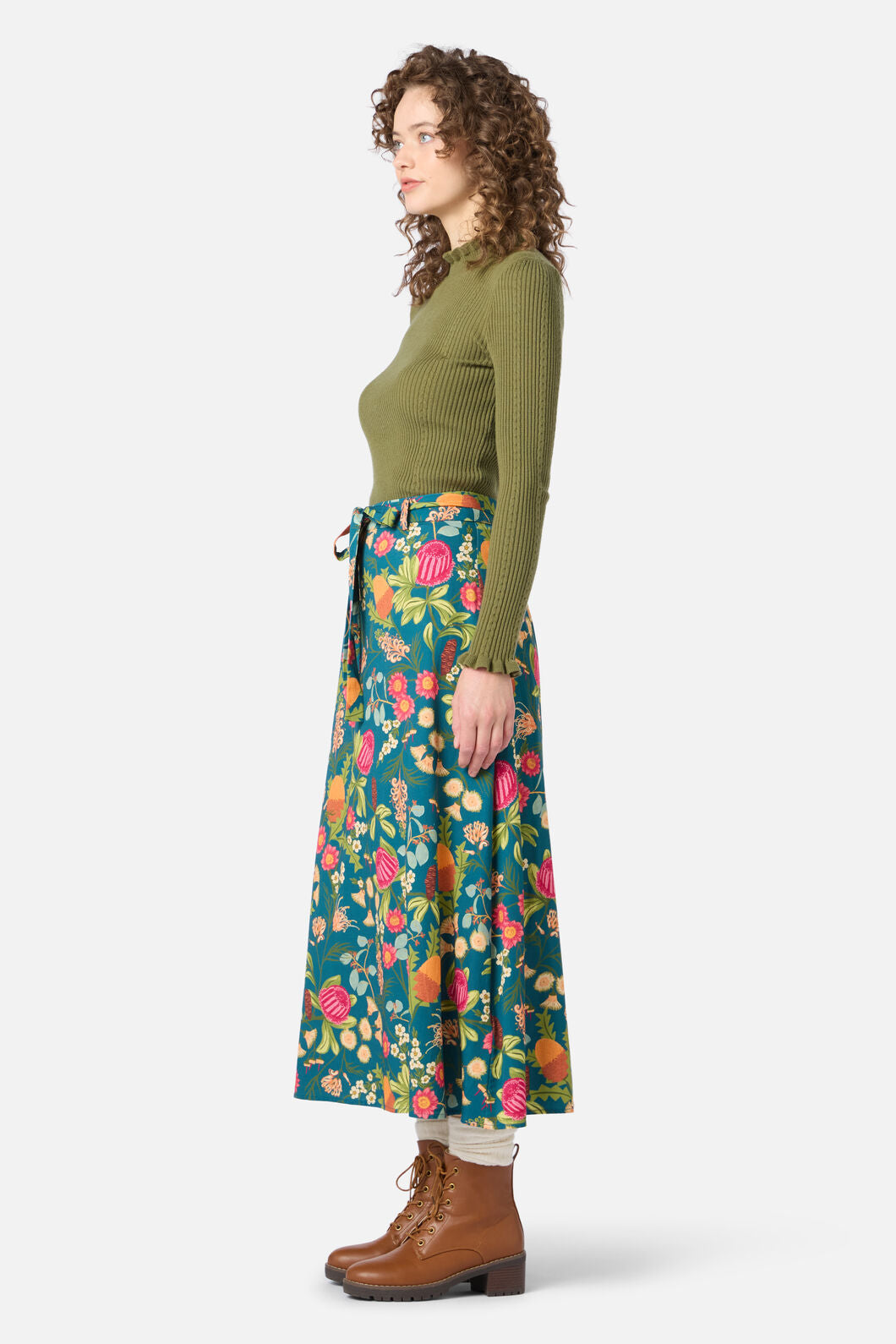 Princess Highway - Florence Native Midi Skirt - teal