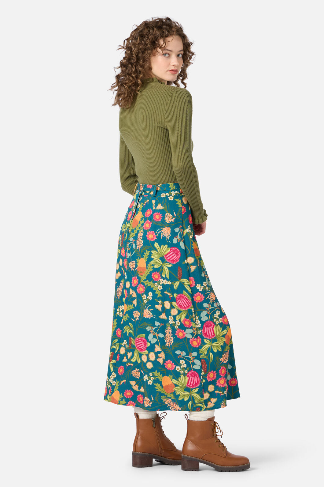 Princess Highway - Florence Native Midi Skirt - teal