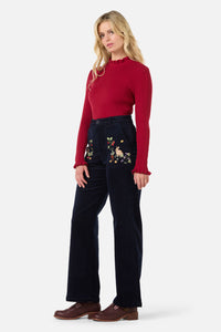 Princess Highway - Lola Rabbit Embroidered Jean - navy