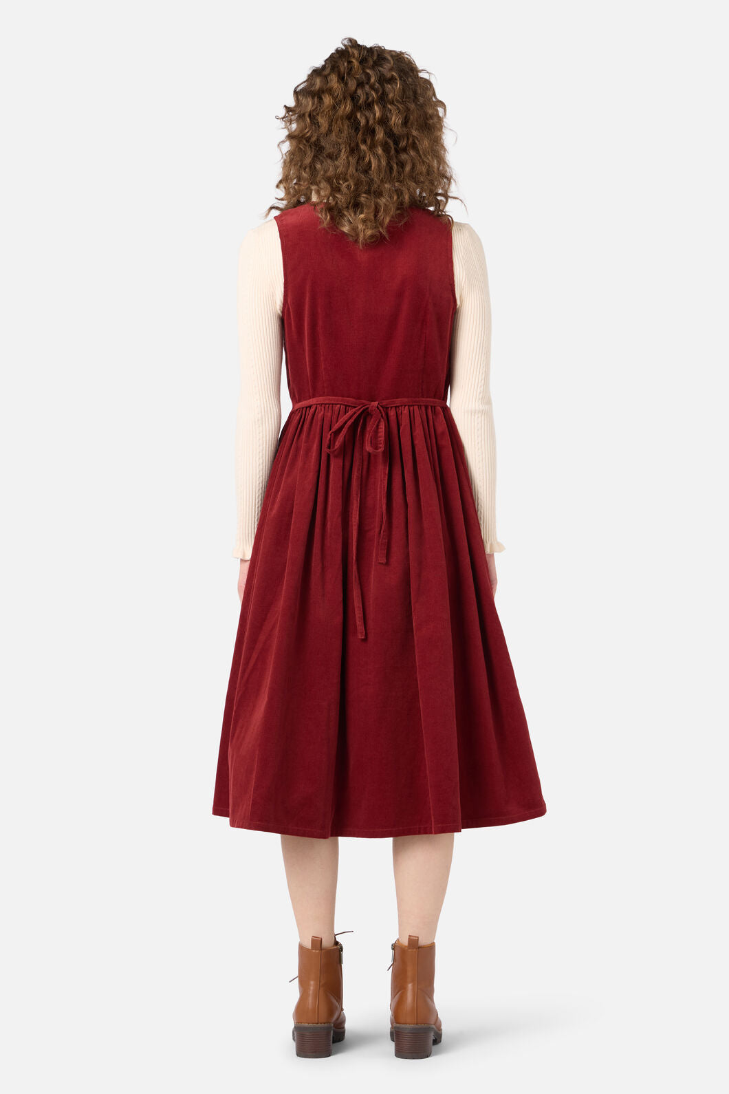 Princess Highway - Demi Cord Pinafore Dress - paprika