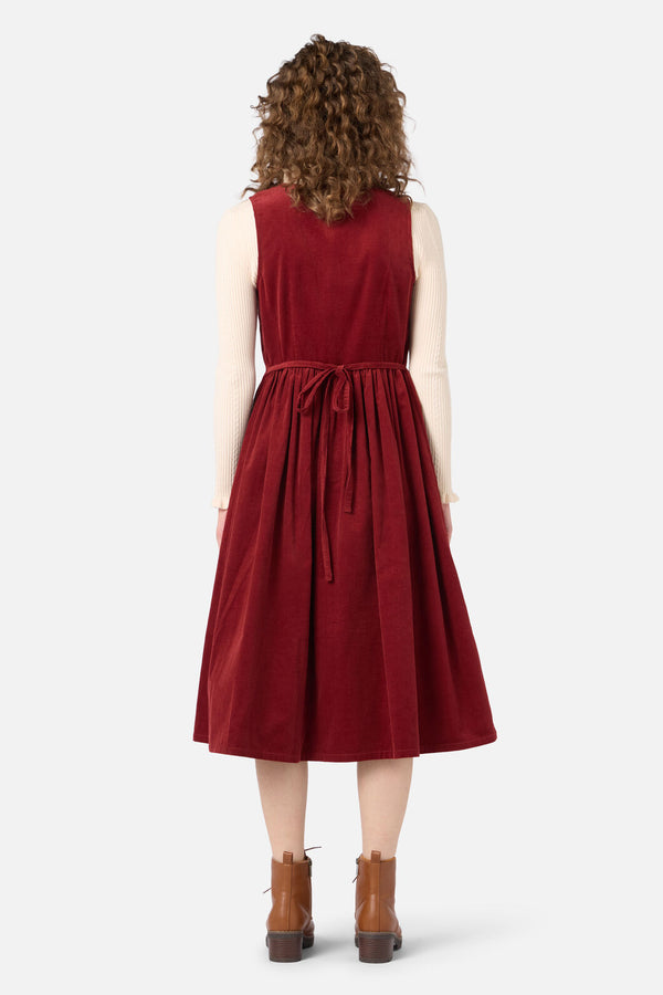 Princess Highway - Demi Cord Pinafore Dress - paprika