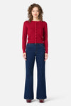 Princess Highway - Lisa Pointelle Cardigan - red