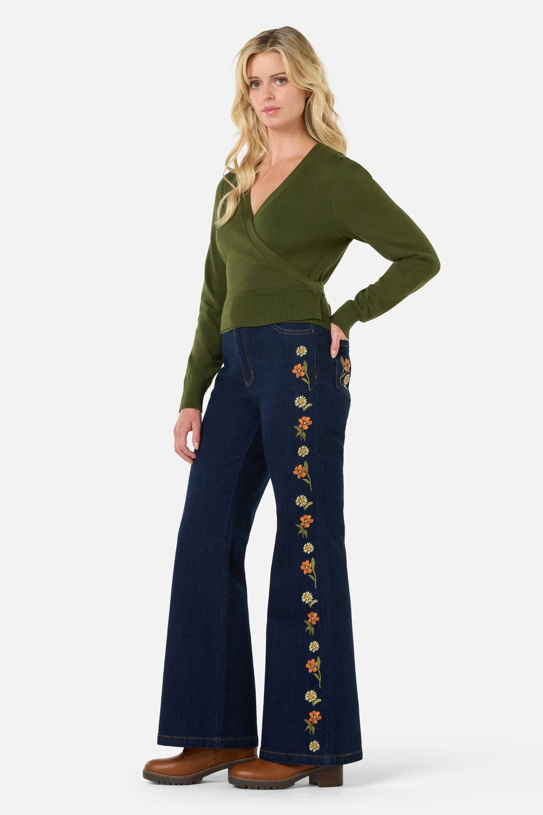 Princess Highway - Tilly V Neck Wrap Cardi - olive