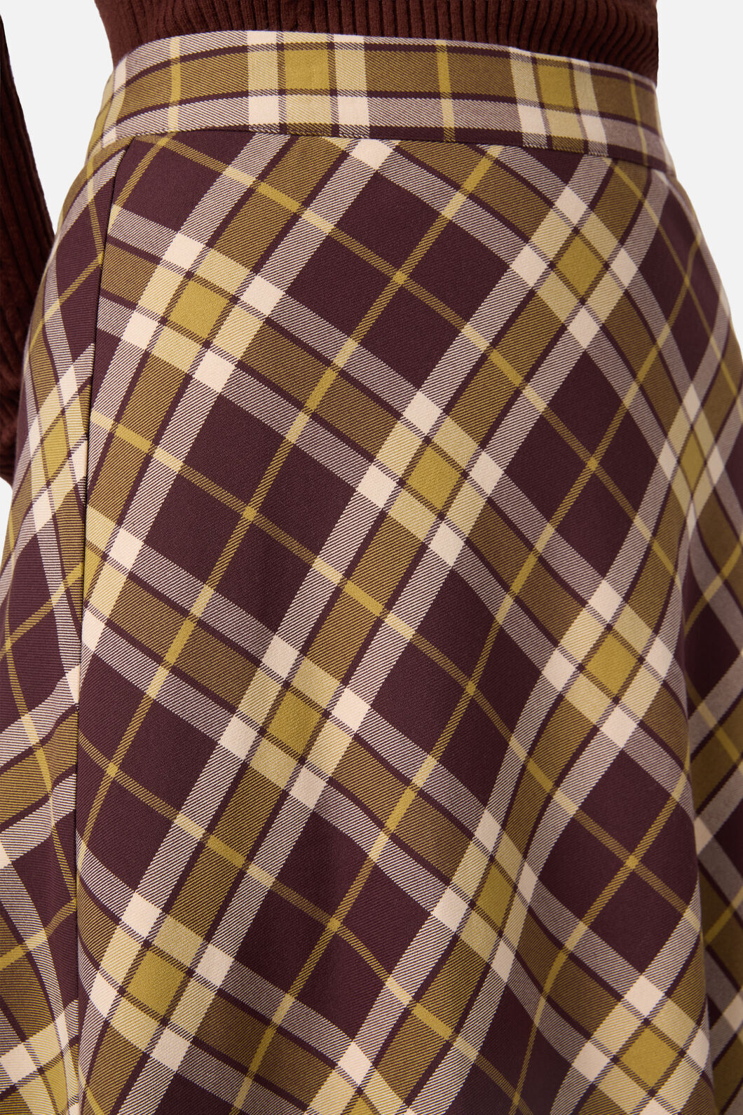 Princess Highway - Vera Check Midi Skirt - chocolate