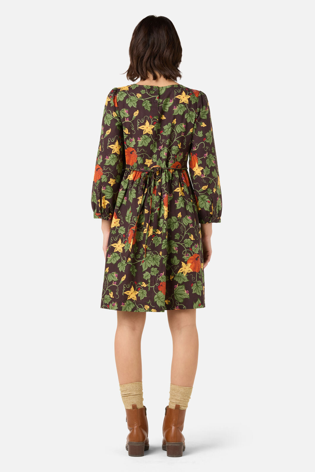 Princess Highway - Pumpkin Long Sleeve Dress - chocolate