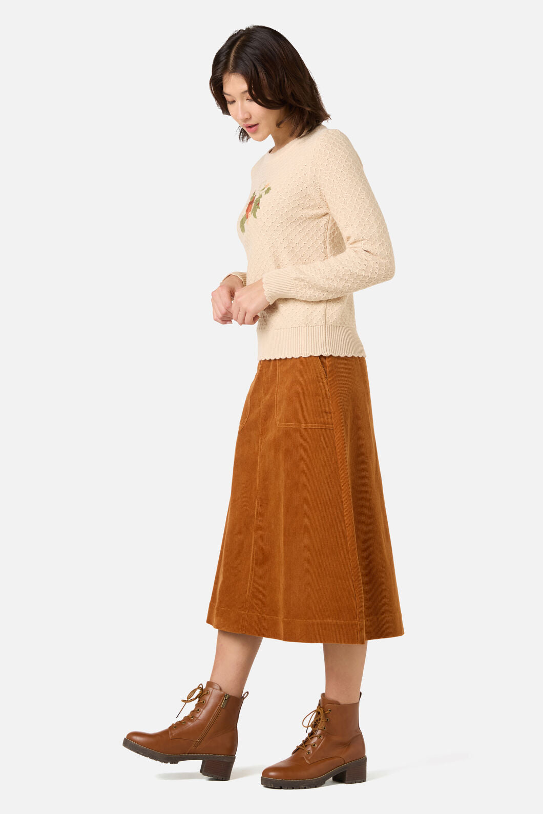 Princess Highway - Pumpkin Embroidered Jumper - cream