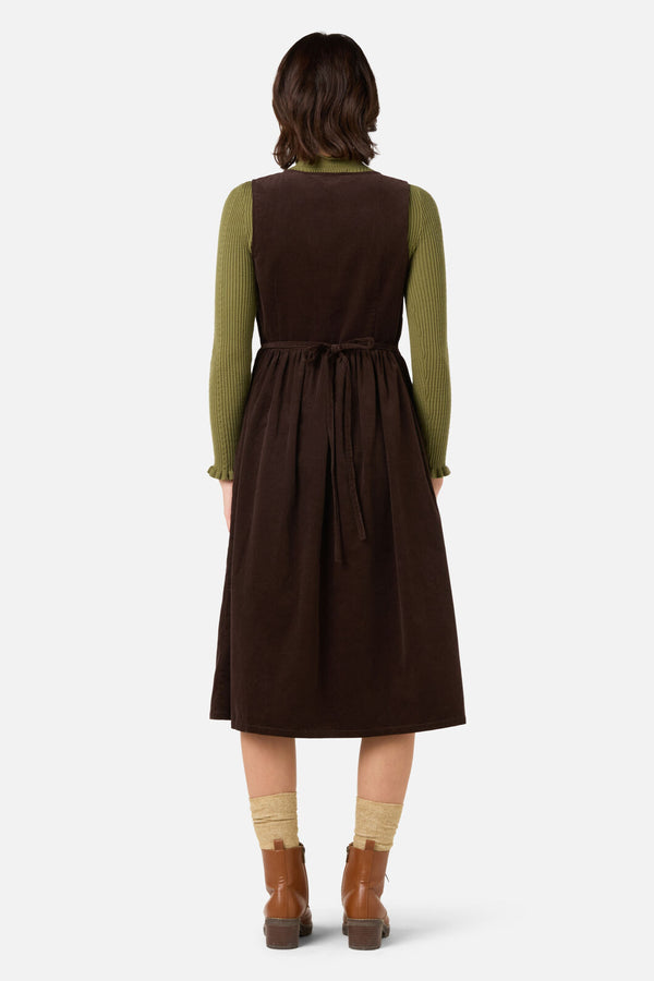 Princess Highway - Pumpkin Embroidered Cord Dress - chocolate