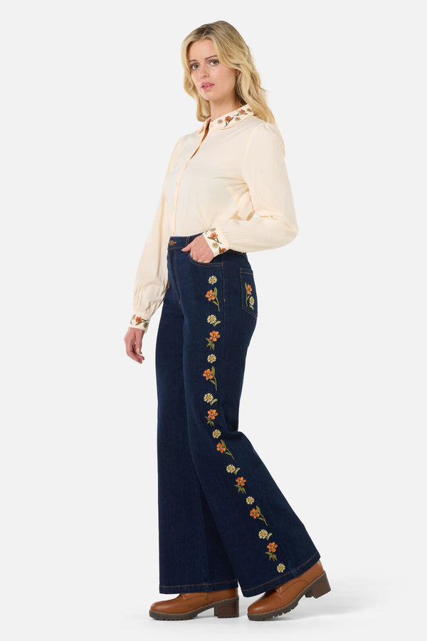 Princess Highway - Gloria Embroidered Blouse - cream