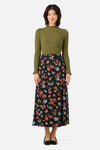 Princess Highway - Winona Flower Midi Skirt - black