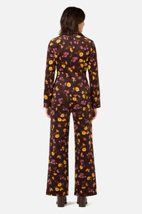Princess Highway - Winona Flower Corduroy Blazer - chocolate