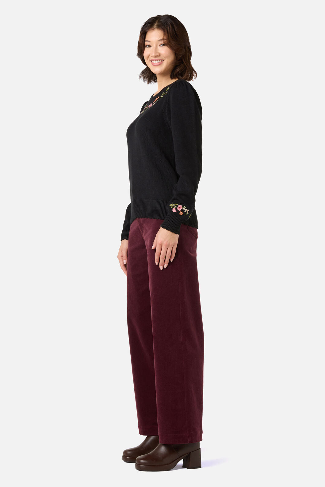 Princess Highway - Winona Flower Emb Jumper - black