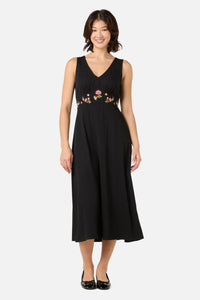 Princess Highway - Winona Flower Emb Midi Dress - black