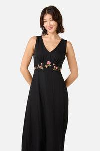 Princess Highway - Winona Flower Emb Midi Dress - black