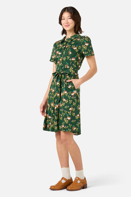 Princess Highway - Sweet Ducks Mini Shirt Dress - green