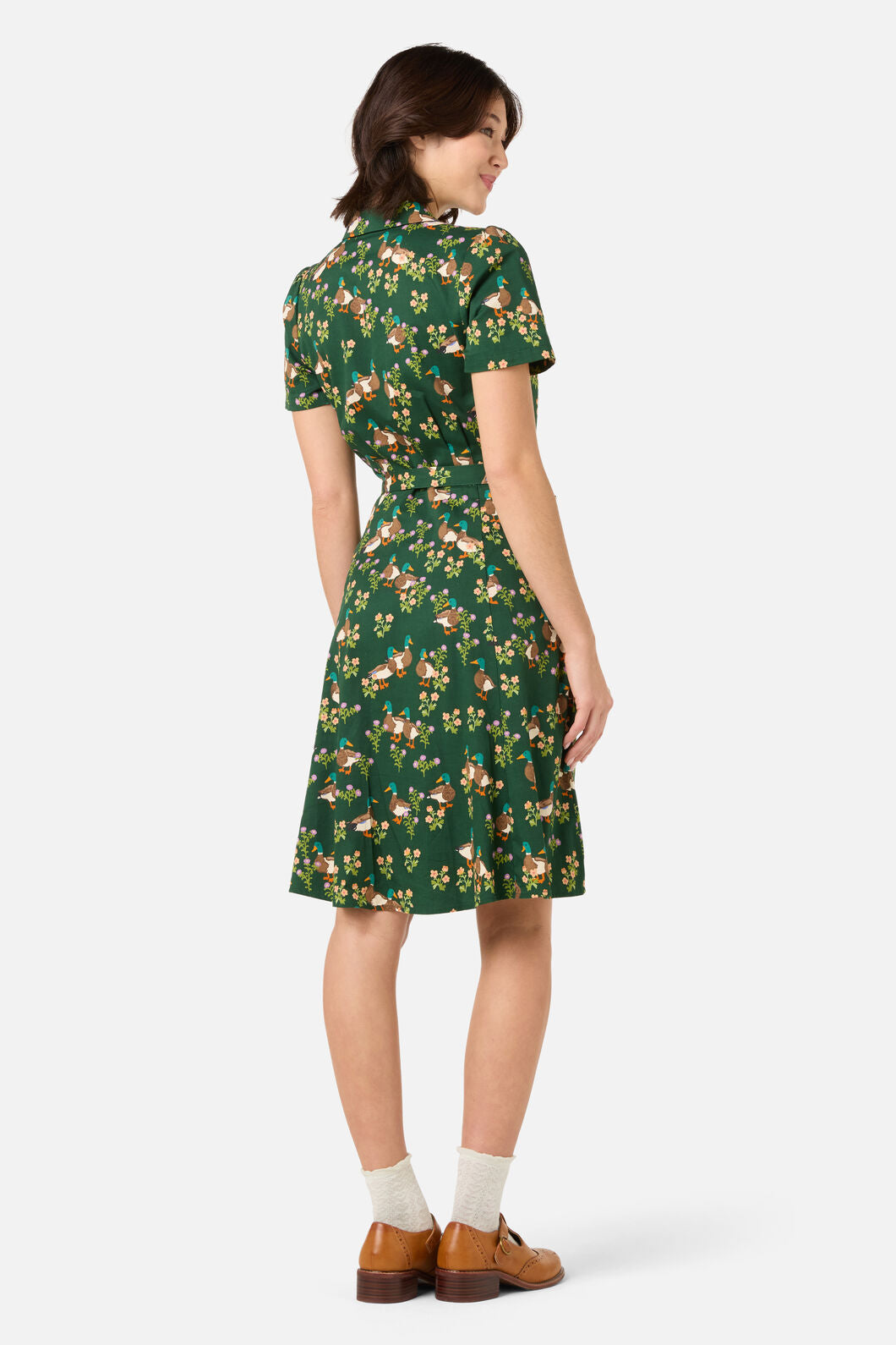 Princess Highway - Sweet Ducks Mini Shirt Dress - green