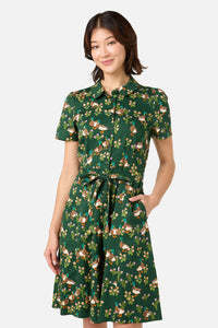 Princess Highway - Sweet Ducks Mini Shirt Dress - green