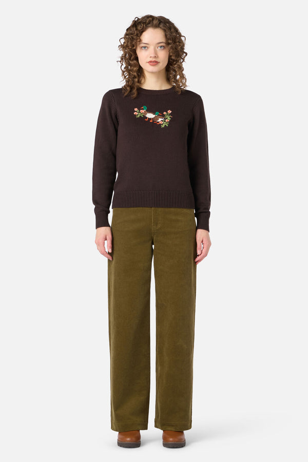 Princess Highway - Sweet Ducks Emb Jumper - chocolate