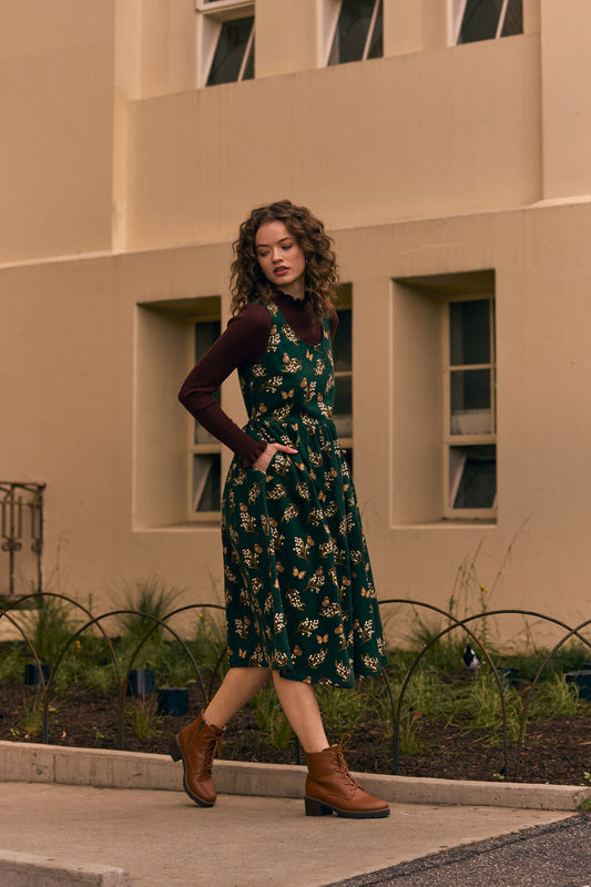 Princess Highway - Wattle & Butterfly Midi Dress - green