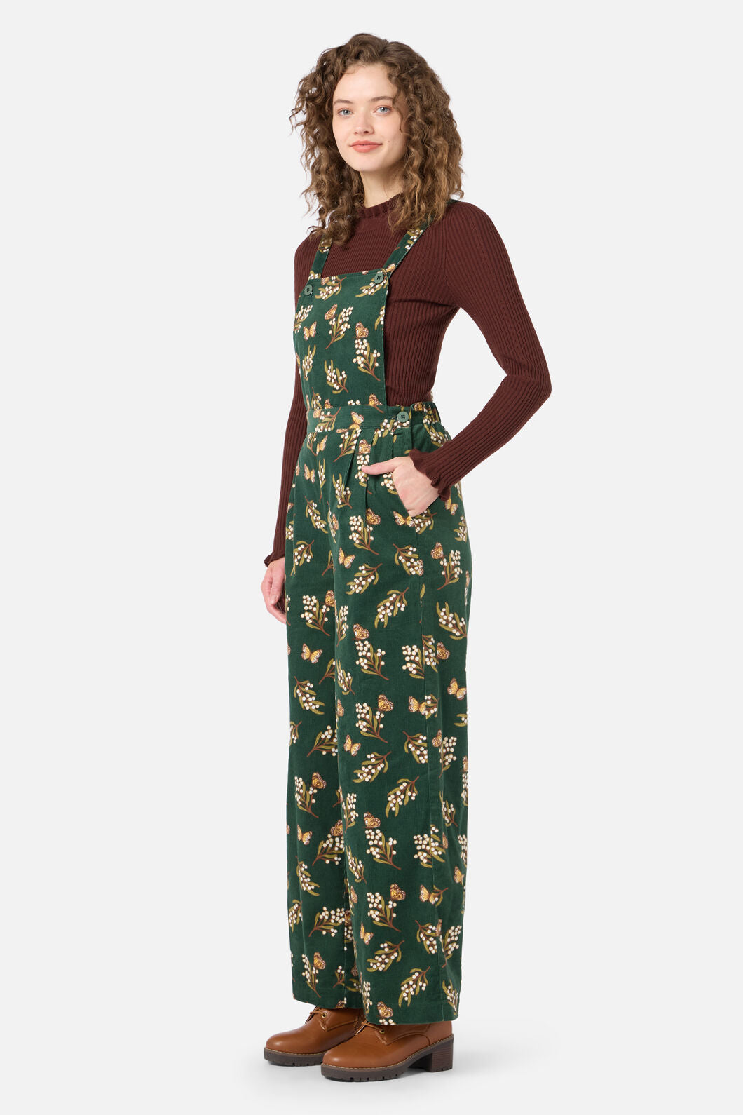 Princess Highway - Wattle & Butterfly Overall - green