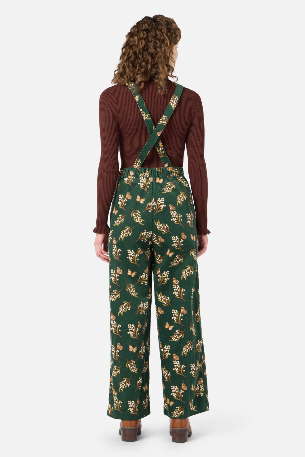 Princess Highway - Wattle & Butterfly Overall - green