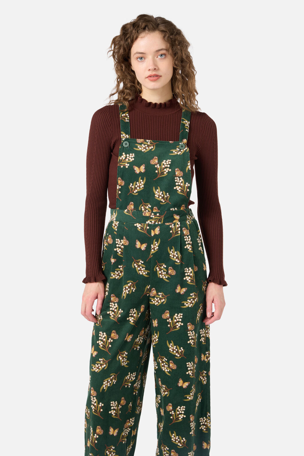 Princess Highway - Wattle & Butterfly Overall - green