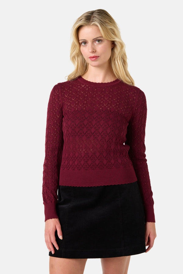 Princess Highway - Annabelle Fancy Knit Top - burgundy