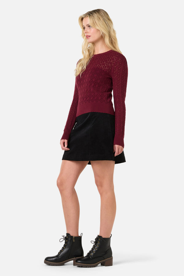 Princess Highway - Annabelle Fancy Knit Top - burgundy