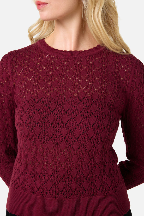 Princess Highway - Annabelle Fancy Knit Top - burgundy
