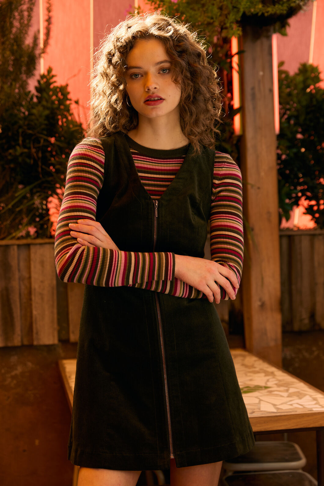 Princess Highway - Lucy Stripe Knit Top - green