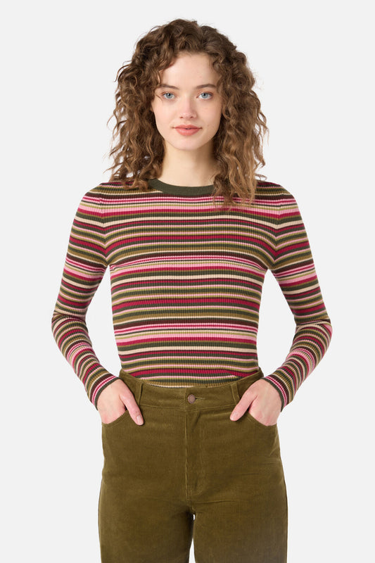 Princess Highway - Lucy Stripe Knit Top - green