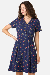 Princess Highway - Evie Rose Tea Dress - navy