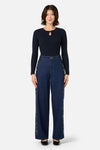 Princess Highway - Roses Embroidered Jean - blue-denim