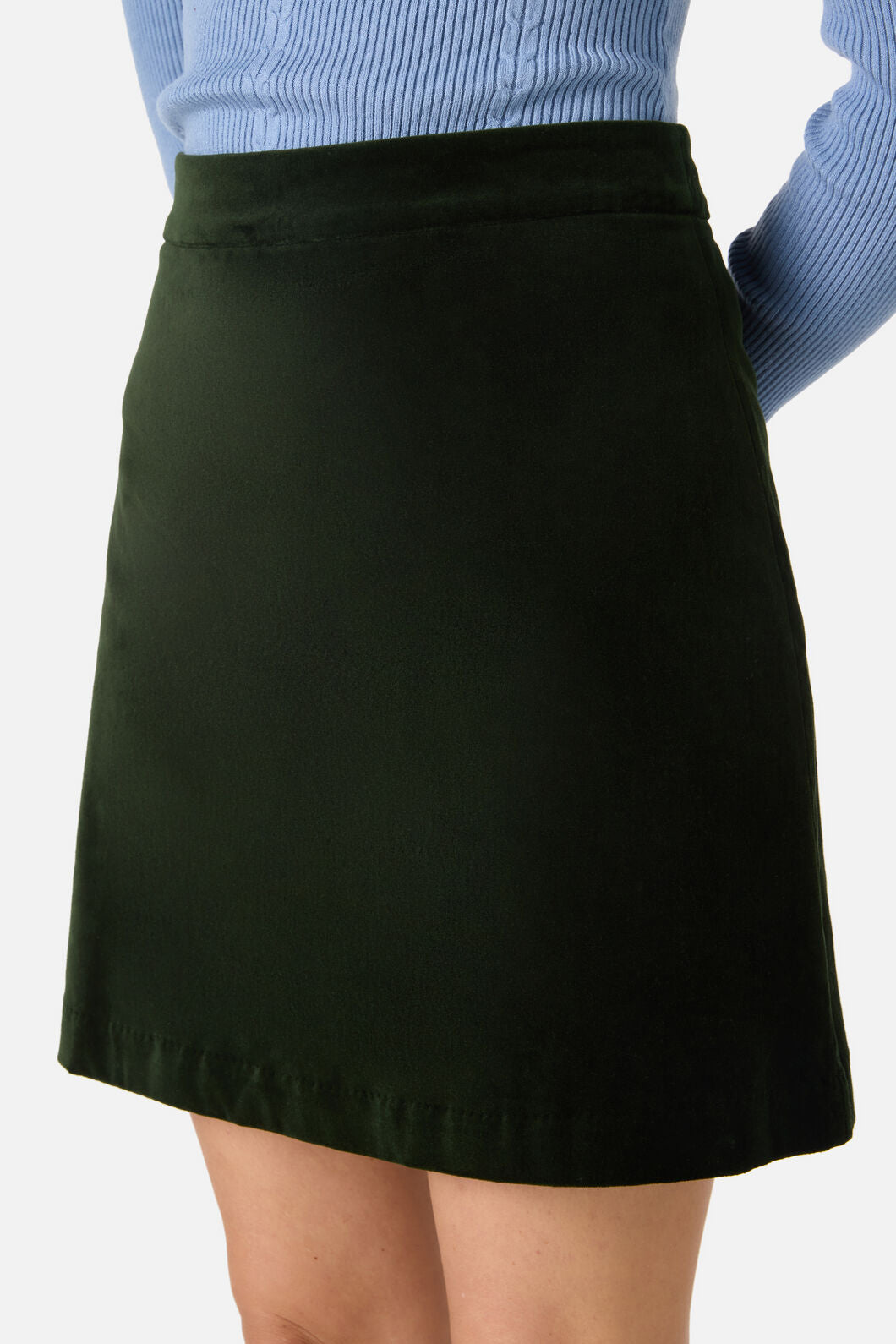Princess Highway - Rachel Velvet Skirt - olive-green