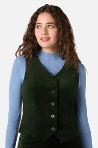 Princess Highway - Rachel Velvet Vest - olive-green