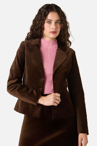 Princess Highway - Rachel Velvet Blazer - chocolate