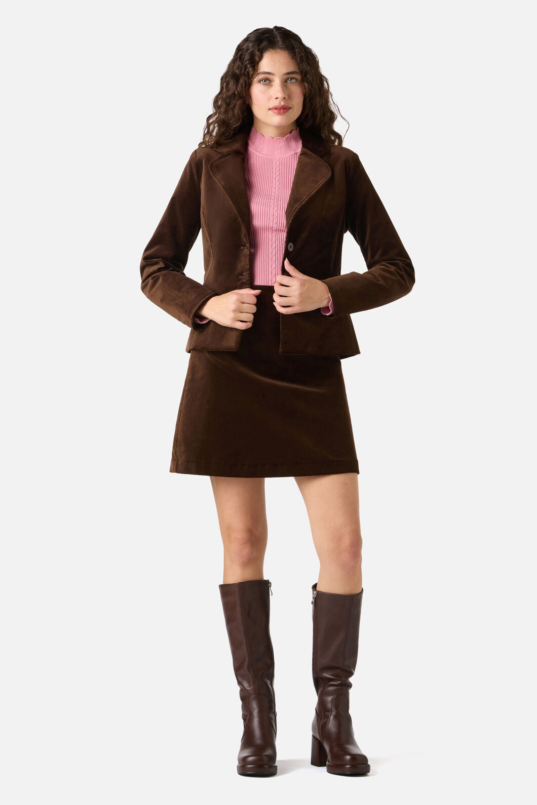 Princess Highway - Rachel Velvet Blazer - chocolate