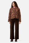 Princess Highway - Forest Owl Quilted Cord Jacket - chocolate