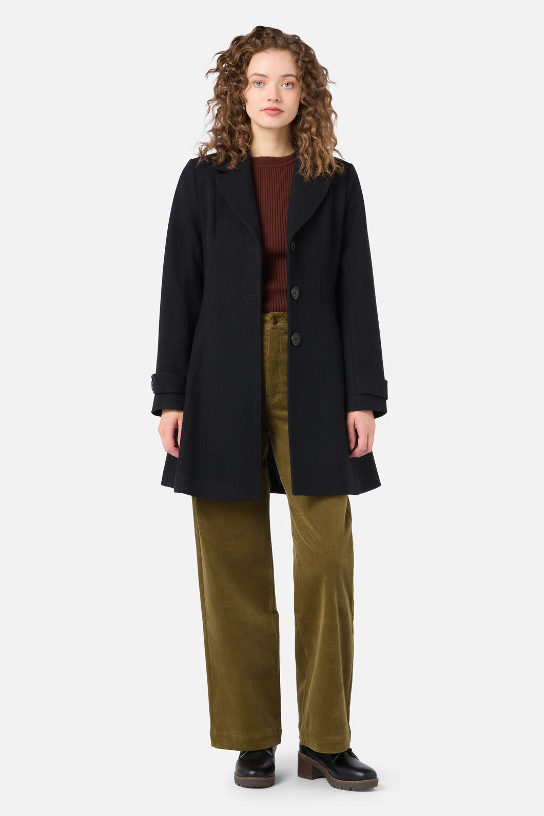 Princess Highway - Mabel A-Line Wool Blend Coat - black