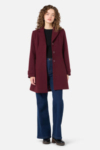 Princess Highway - Mabel A-Line Wool Blend Coat - plum
