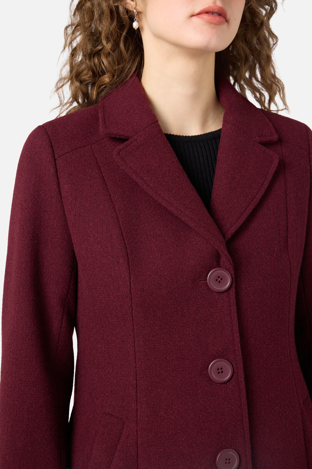 Princess Highway - Mabel A-Line Wool Blend Coat - plum