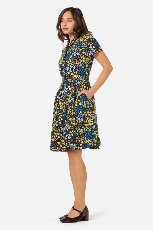 Princess Highway - Iris Ditsy Tea Dress - blue